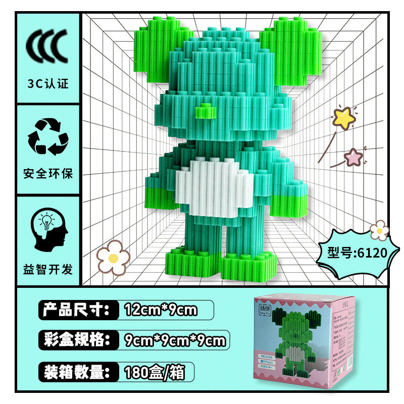 Compatible with Lego violent Bear series particle building blocks cartoon puzzle boys and girls stitching toys children gift wholesale