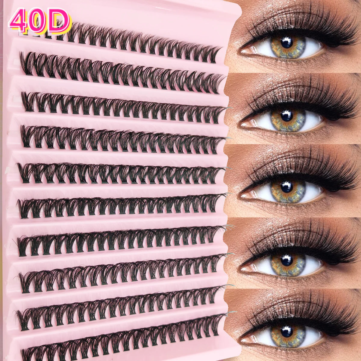 Big Capacity Super Bunch DIY Cluster Lashes 8-16mm Mix Charm Style Eyelashes Extension False Eyelash Makeup Tool Russian Volume