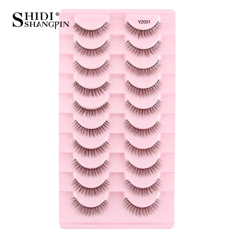 SHIDISHANGPIN False Lashes Extension 3/10 Pairs 3D Mink Eyelash Half Lashes Natural Cat Eye Eyelashes Makeup Faux Cils Fake Lash