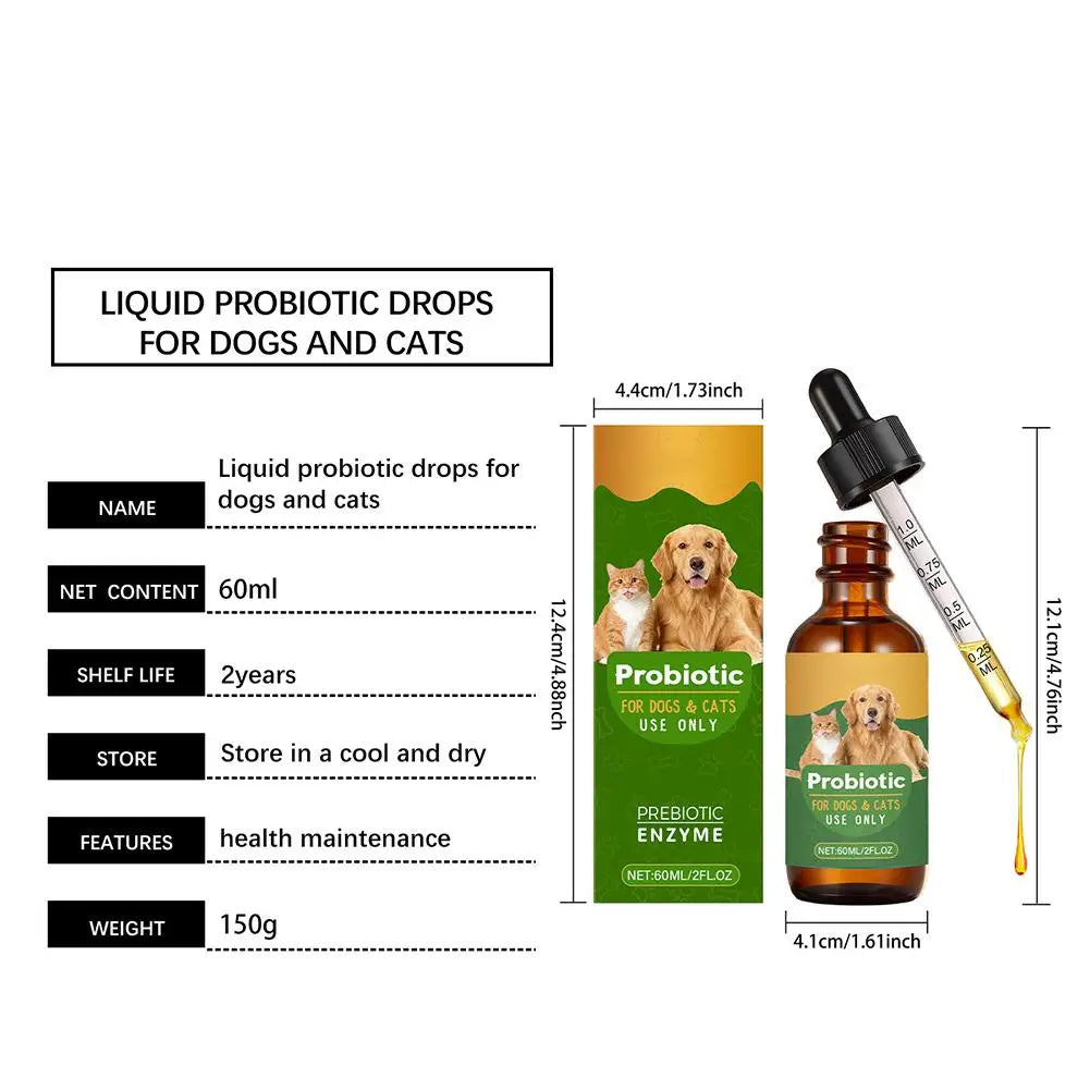 Pet Nutrition Supplement Probiotic Drops Containing Enzymes Used For Dog Cat Digestion And Boosts Immune Daily Health Supplement