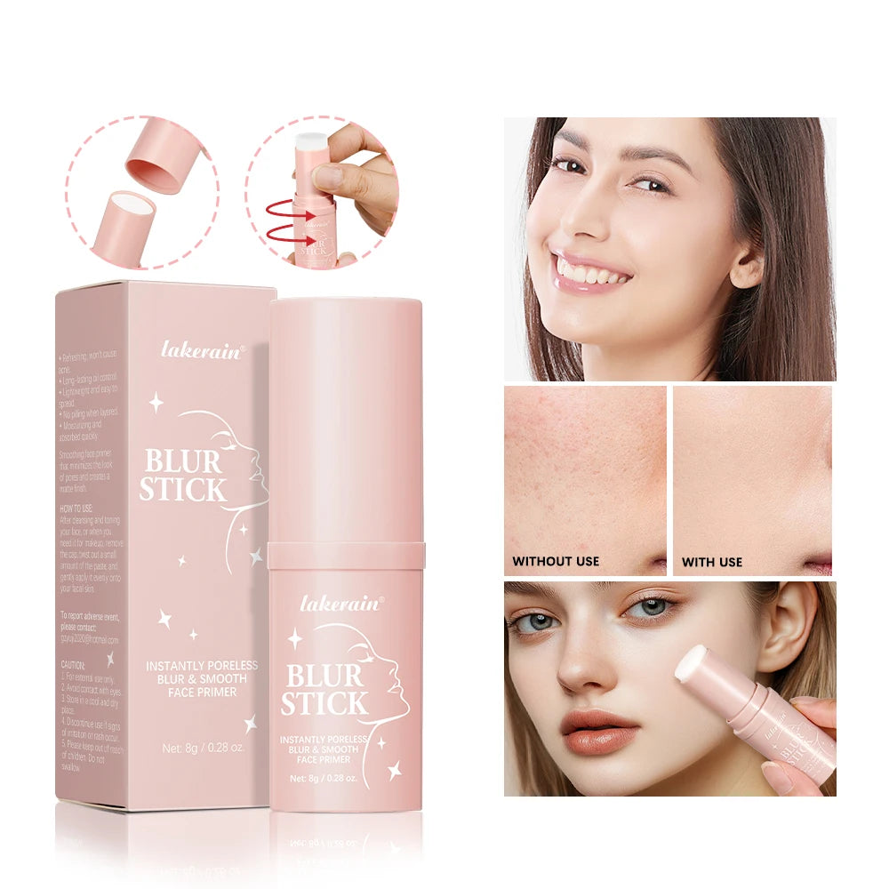 Blur Stick Instant Pore Eraser Primer Makeup Long-Lasting Oil Control Moisturizing Matte Finish Blur Pores Makeup