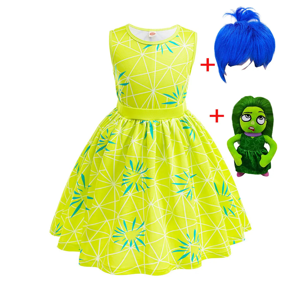 Emotion Drama Animated Film Costume Play Joy Cosplay Dress 2025 Kid Cartoon Movie Role Playing Princess Frock Halloween Apparel