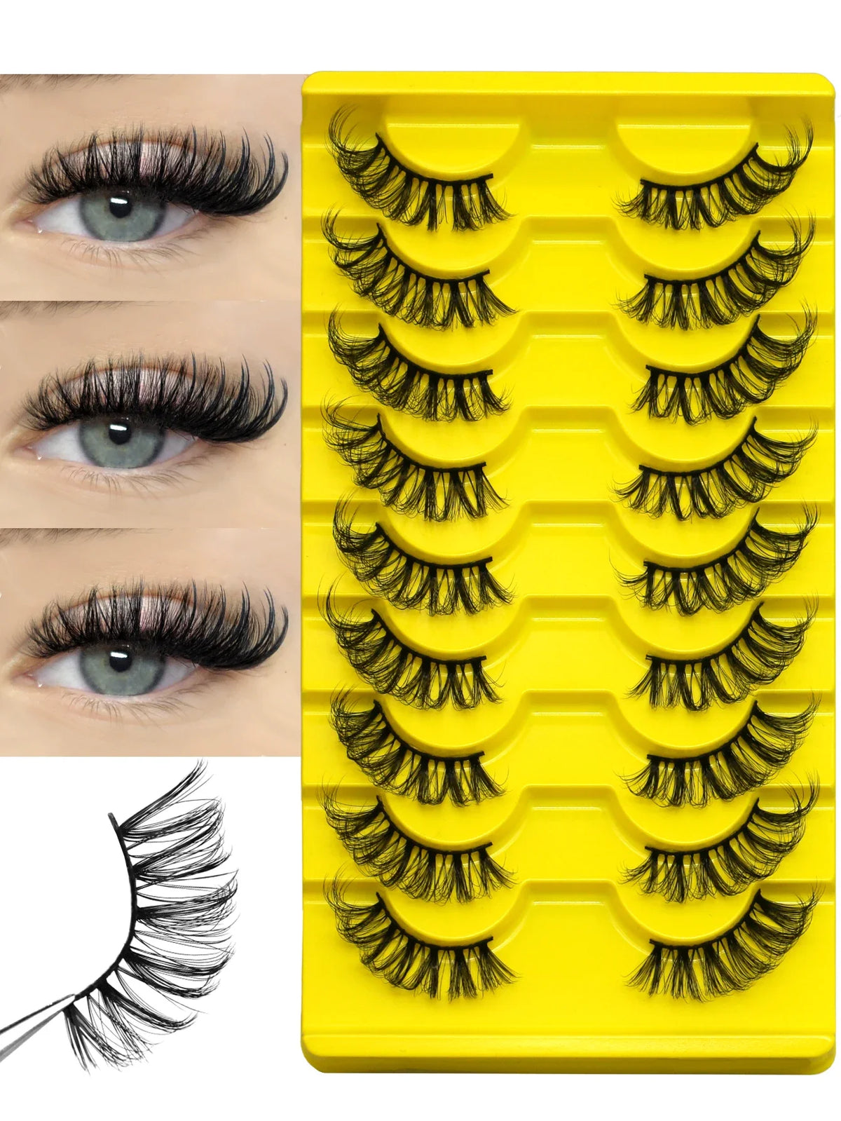 Veltrinay Half Eyelash Fake Eyelashes Eye Tail Lift Effect Sexy Soft False Eyelashes High Quality Reusable Fake Lashes Makeup
