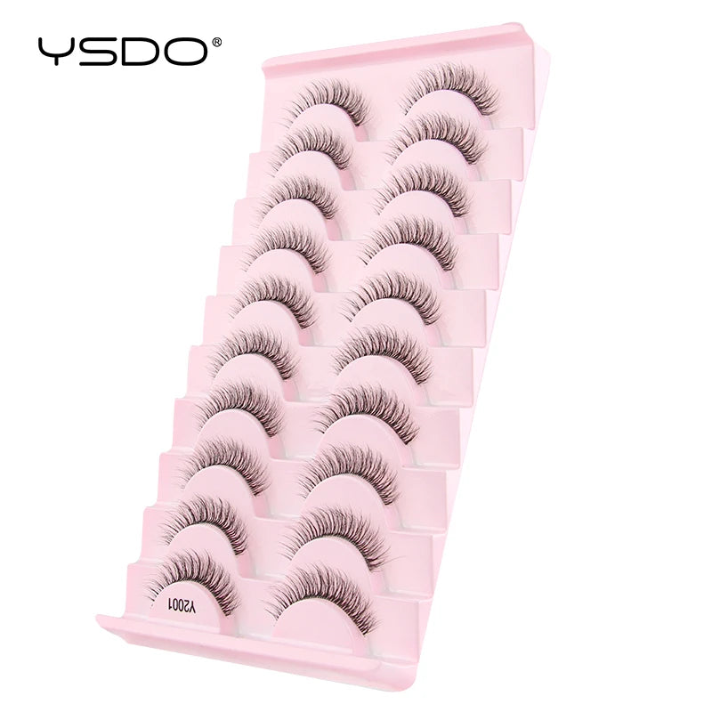 YSDO Half Eyelashes 3/10 Pairs Natural Full False Eyelashes 3D Lashes Cat Eye Fake Eyelashes Extension Faux Cils Makeup Tools