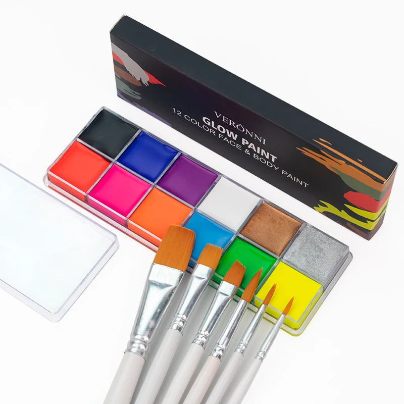 12/20 Colors Professional Face & Body Paint Palette ,Long Lasting, For Halloween SFX Special Effects & Cosplay Makeup