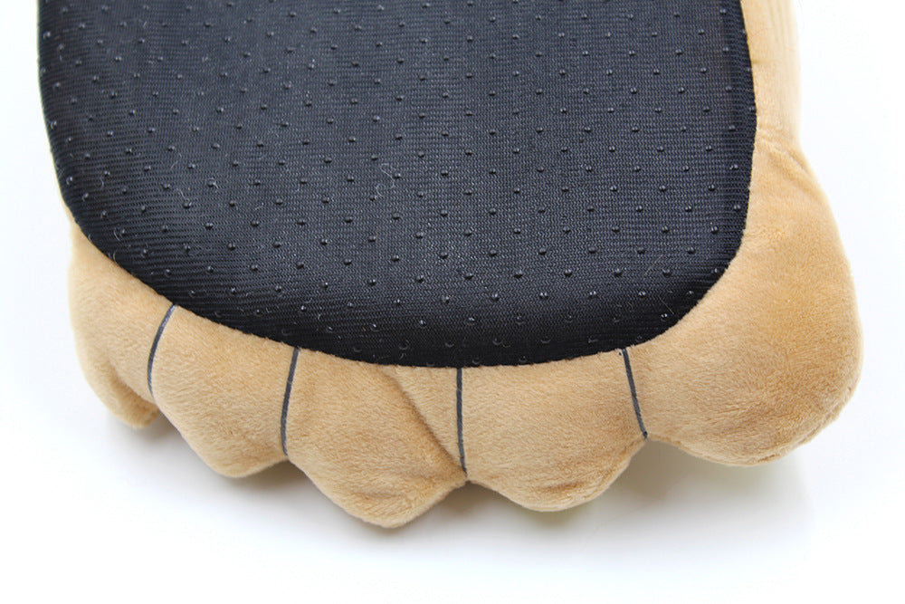 Creative Hobbit Stuffed Cotton Slippers Men's Large Size Home Daily Gift Baotou Thick Sole New Warm Shoes