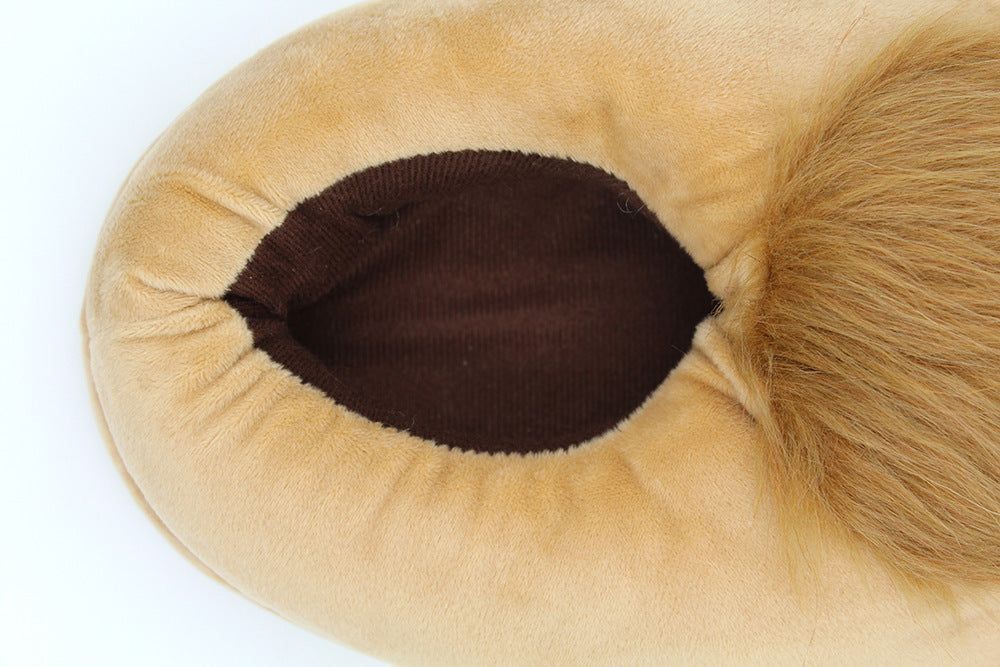 Creative Hobbit Stuffed Cotton Slippers Men's Large Size Home Daily Gift Baotou Thick Sole New Warm Shoes
