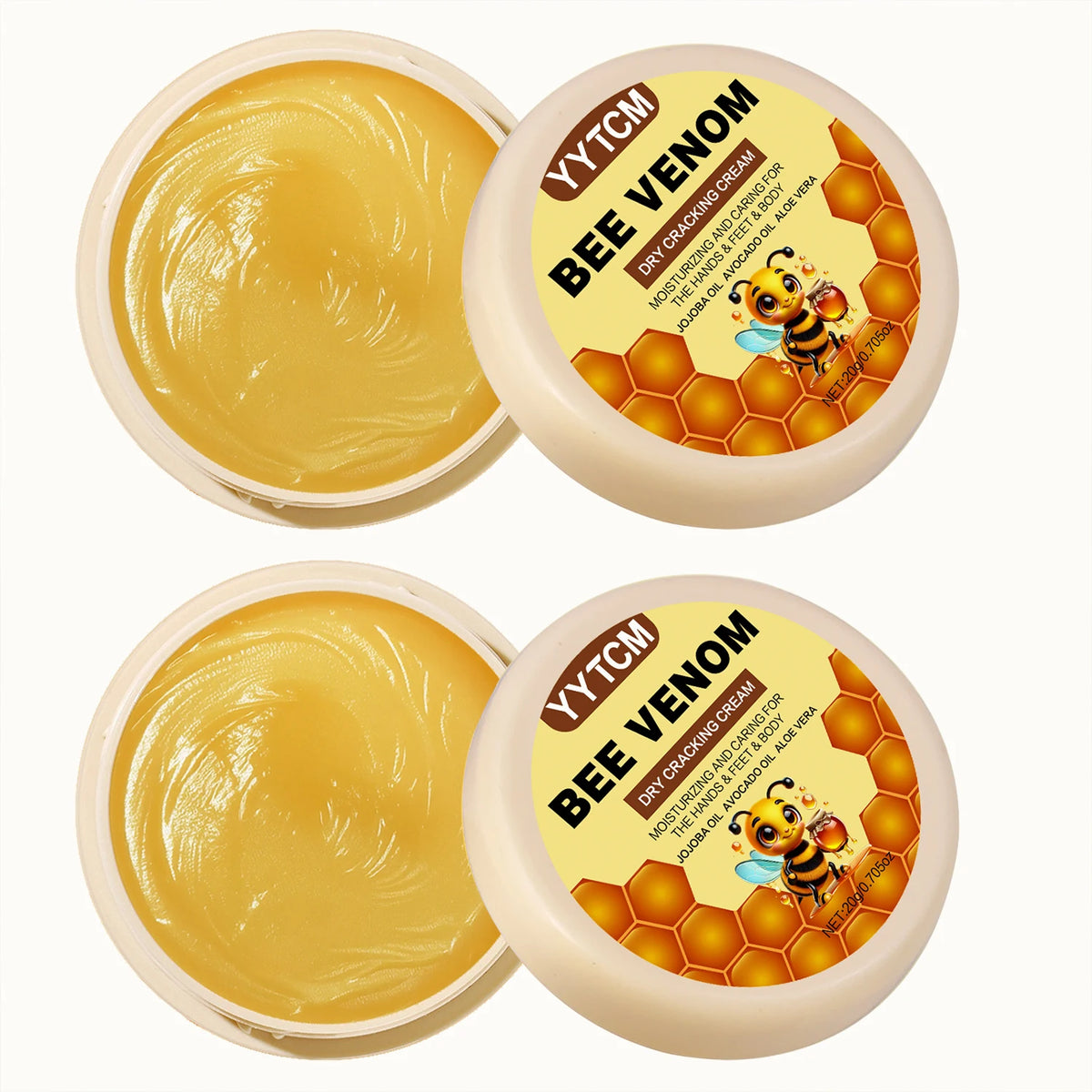Bee Venom Dry Crack Moisturizing Cream, Hydrating & Nourishing for Autumn Winter, Smooth & Soft Skin Care, Hydrating Foot Cream