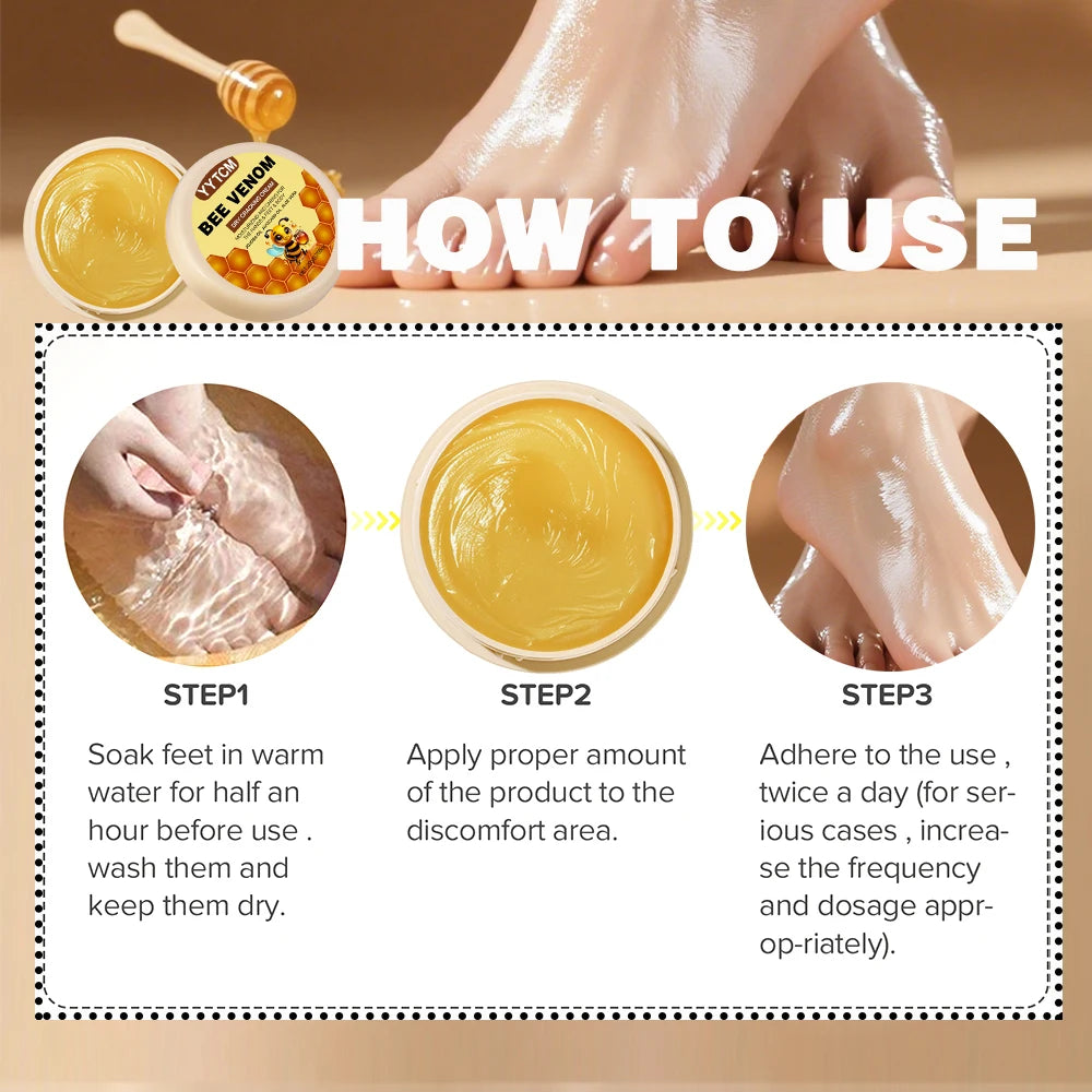 Bee Venom Dry Crack Moisturizing Cream, Hydrating & Nourishing for Autumn Winter, Smooth & Soft Skin Care, Hydrating Foot Cream