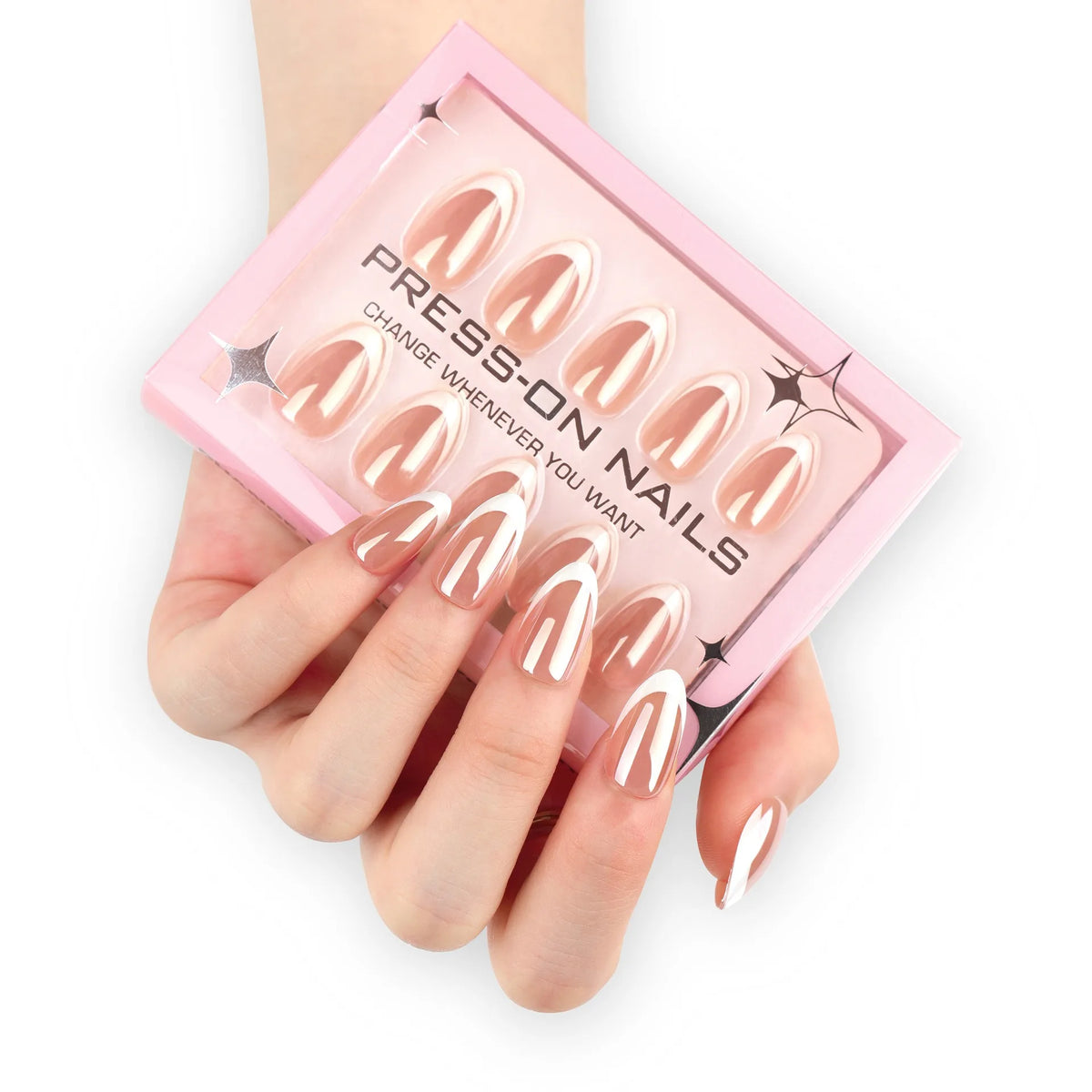 Wholesale 30 Pieces of High-End Minimalist French White Border Short Style Acrylic Press on Nails Customize False Nails GD25