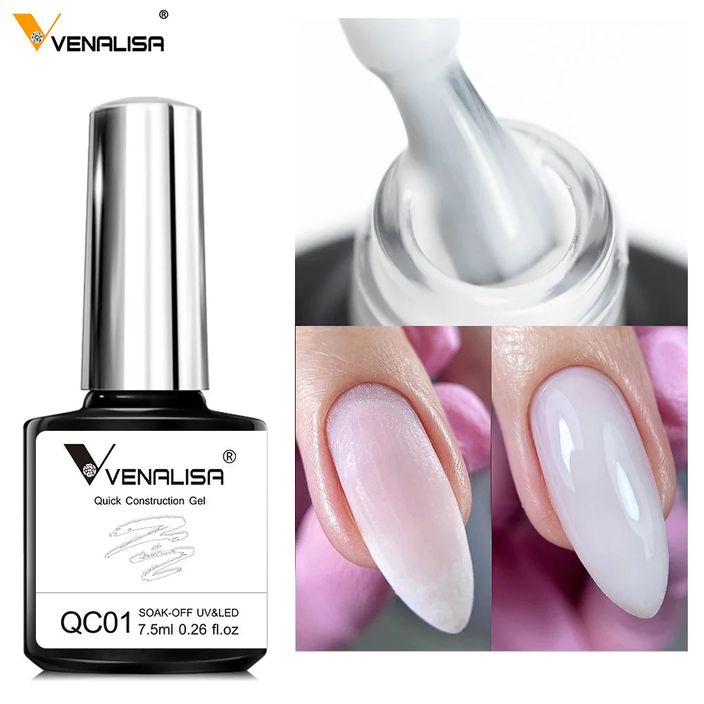 Venalisa 6PCS Nail Art Extension Gel 7.5ML Camouflage Color Quick Construction Gel Nail Polish Enamel Gel Lacquer Kit