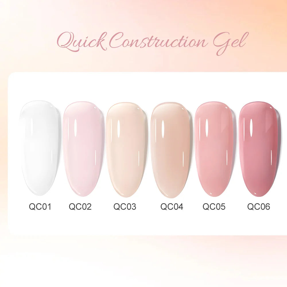 Venalisa 6PCS Nail Art Extension Gel 7.5ML Camouflage Color Quick Construction Gel Nail Polish Enamel Gel Lacquer Kit