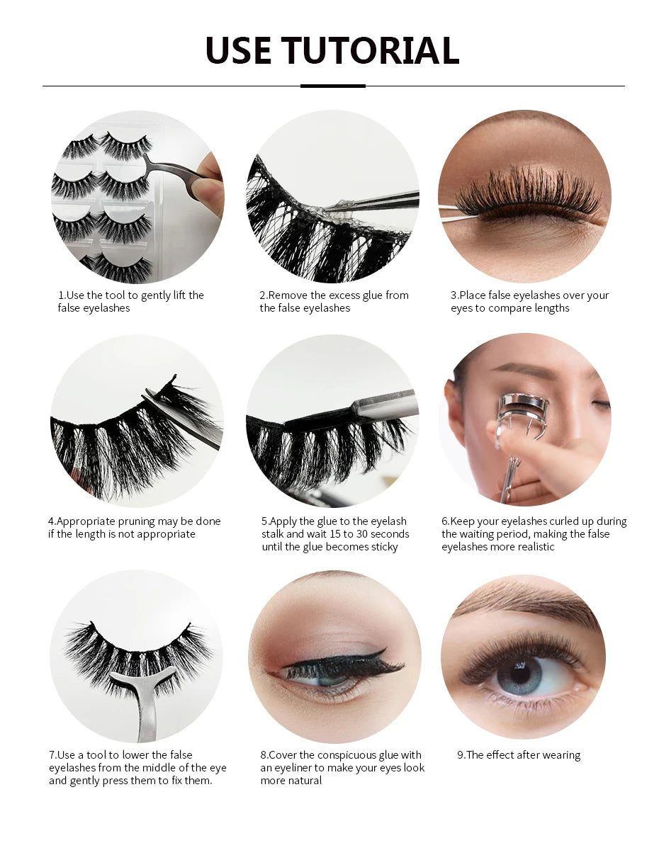 SHIDISHANGPIN False Lashes Extension 3/10 Pairs 3D Mink Eyelash Half Lashes Natural Cat Eye Eyelashes Makeup Faux Cils Fake Lash