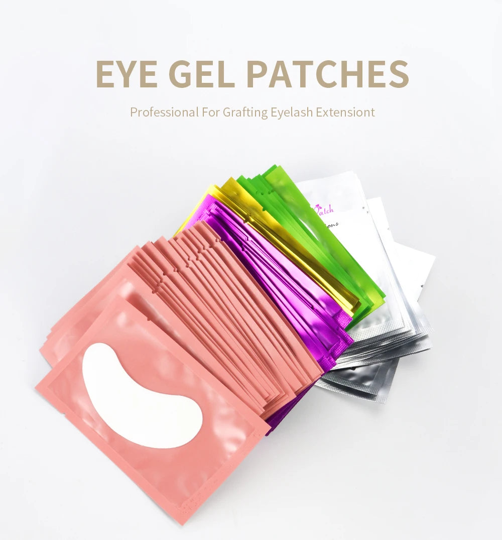 GLAMLASH 50pairs/Pack Lashes Paper Patches Eyelash Under Eye Pads Lash Eyelash Extension Eye Tips Sticker Wraps Makeup Tools