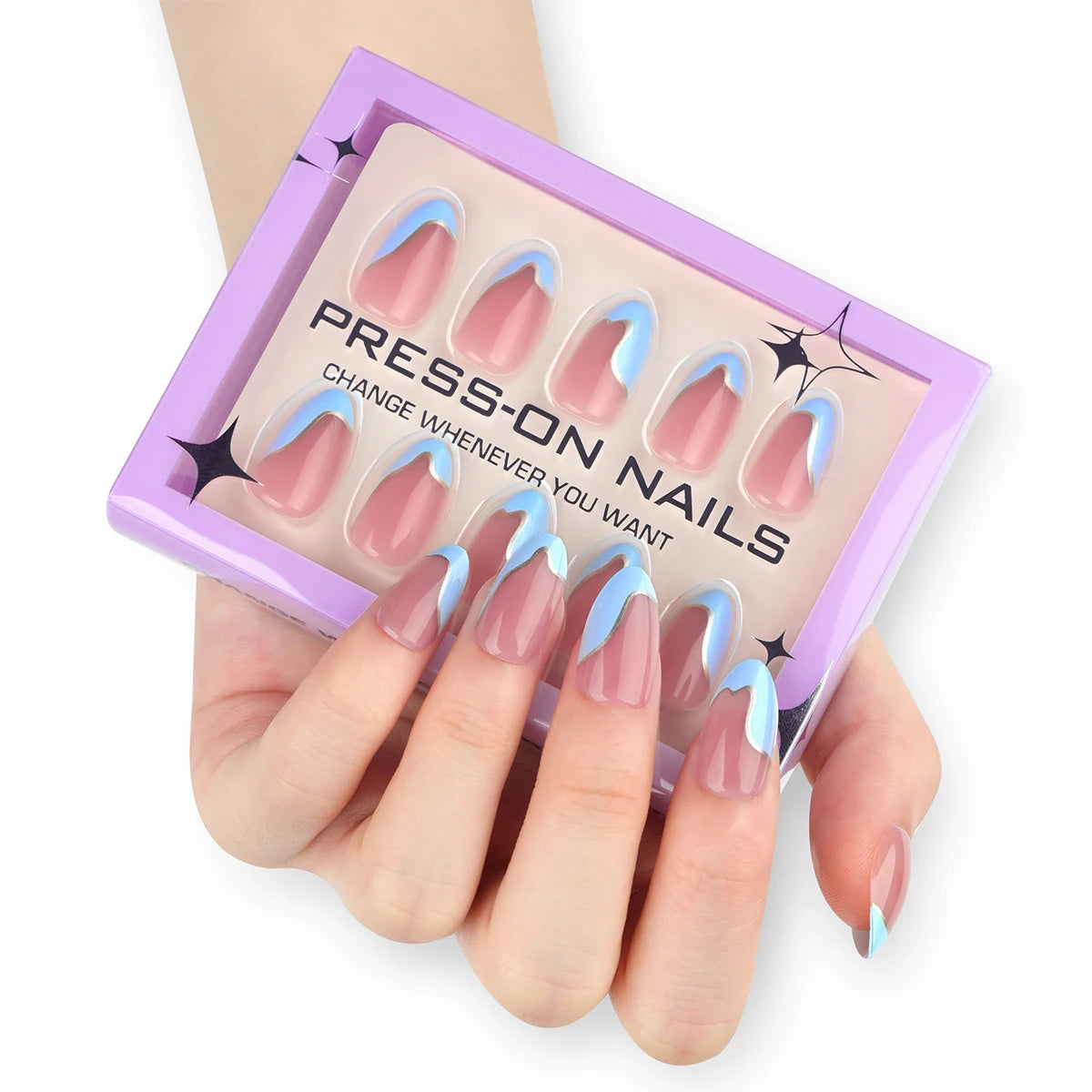 Wholesale 30 Pieces of High-End Minimalist French White Border Short Style Acrylic Press on Nails Customize False Nails GD25