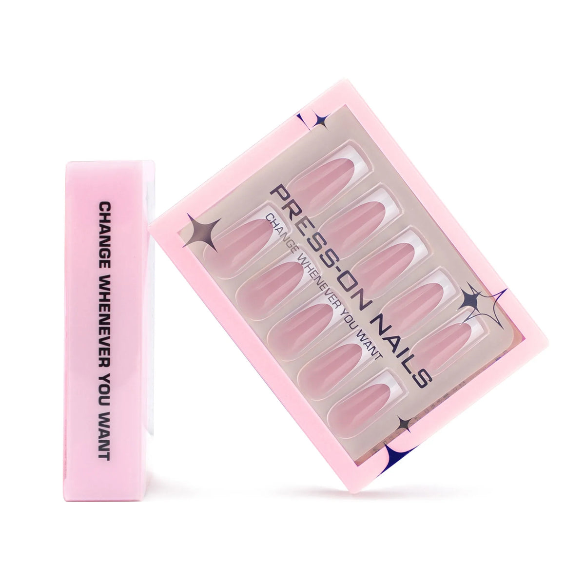Wholesale 30 Pieces of High-End Minimalist French White Border Short Style Acrylic Press on Nails Customize False Nails GD25