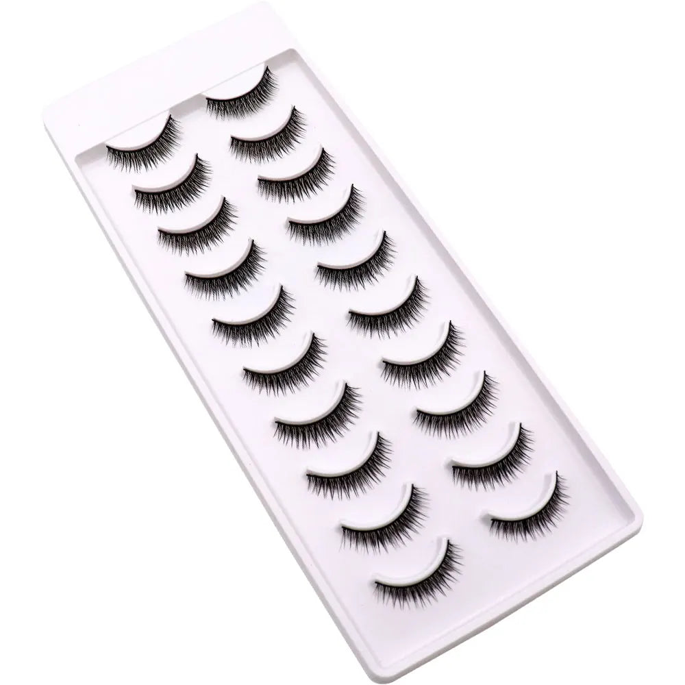 NEW 10 pairs Handmade 3d mink lashes short False Eyelashes Cross Messy Dense Natural Eye Lashes Stage Makeup False Eyelashes