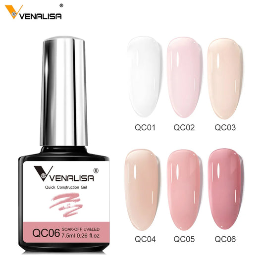 Venalisa 6PCS Nail Art Extension Gel 7.5ML Camouflage Color Quick Construction Gel Nail Polish Enamel Gel Lacquer Kit