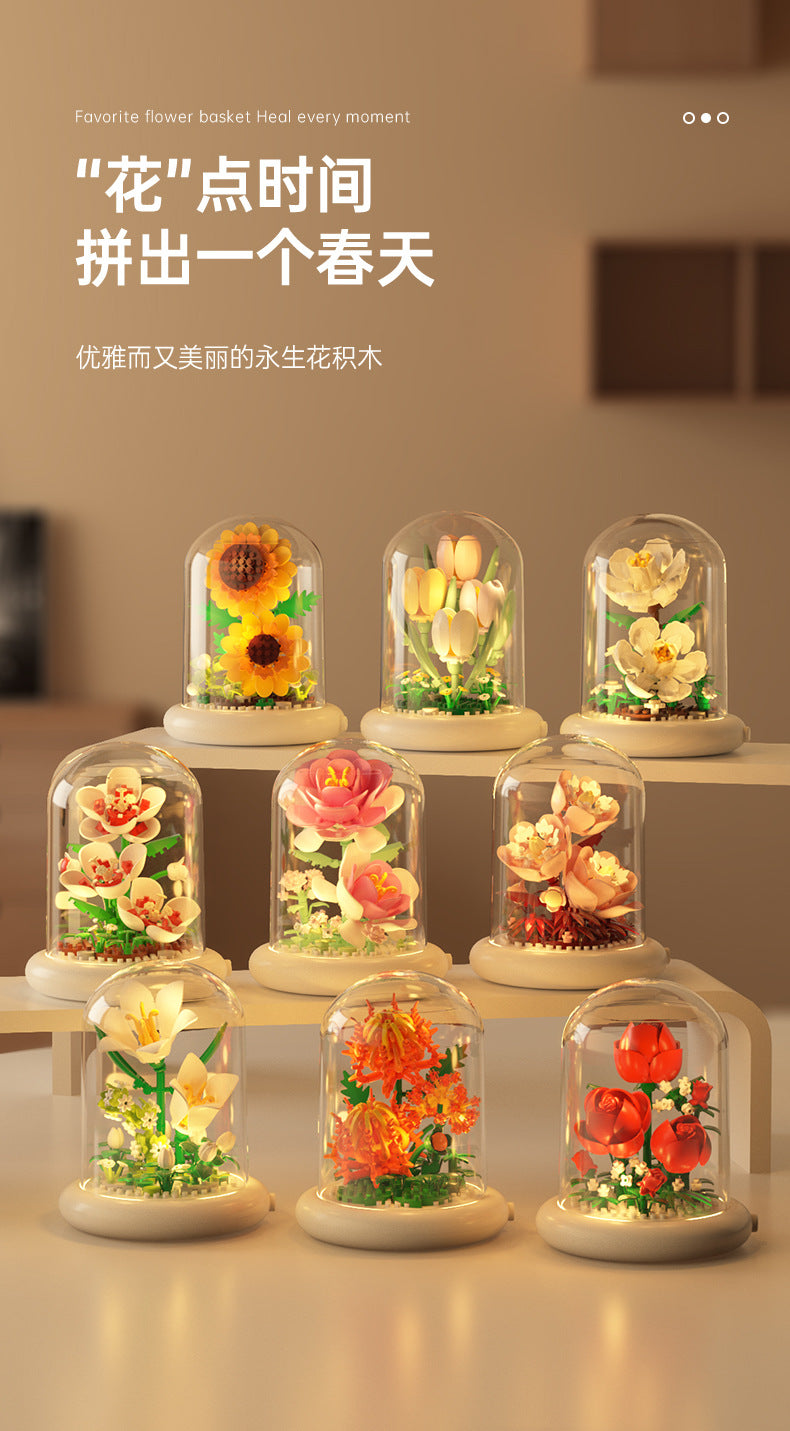 Jihui New Product Flower Pot Series Building Blocks Assembled Compatible with Lego Toys Children's Educational Boys and Girls Cross-border Wholesale