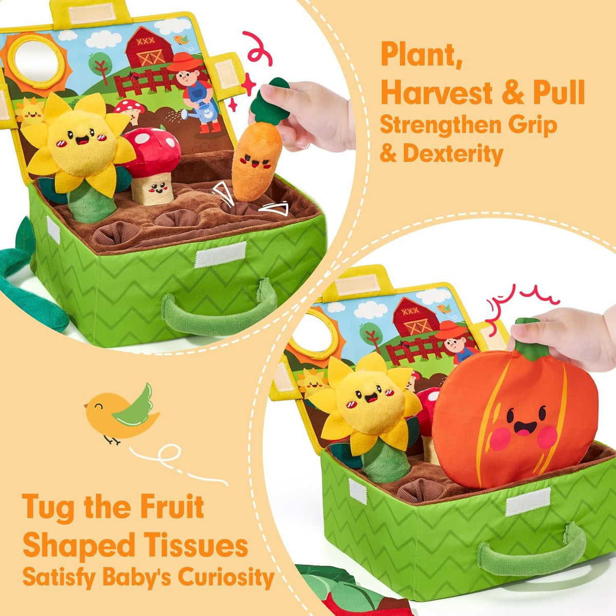 Cross-Border Infant Cognitive Toys, Vegetable and Fruit Cognitive Sensory Garden Plant Plush Toys