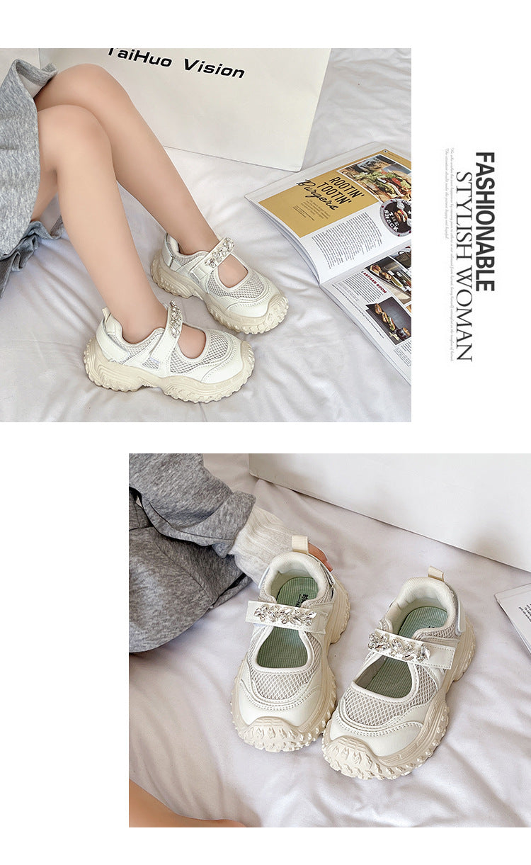 Girls' Sneakers 2026 Summer New Children's Shoes Breathable Mary Jane Shoes Big Kids' Dad Shoes Casual Shoes