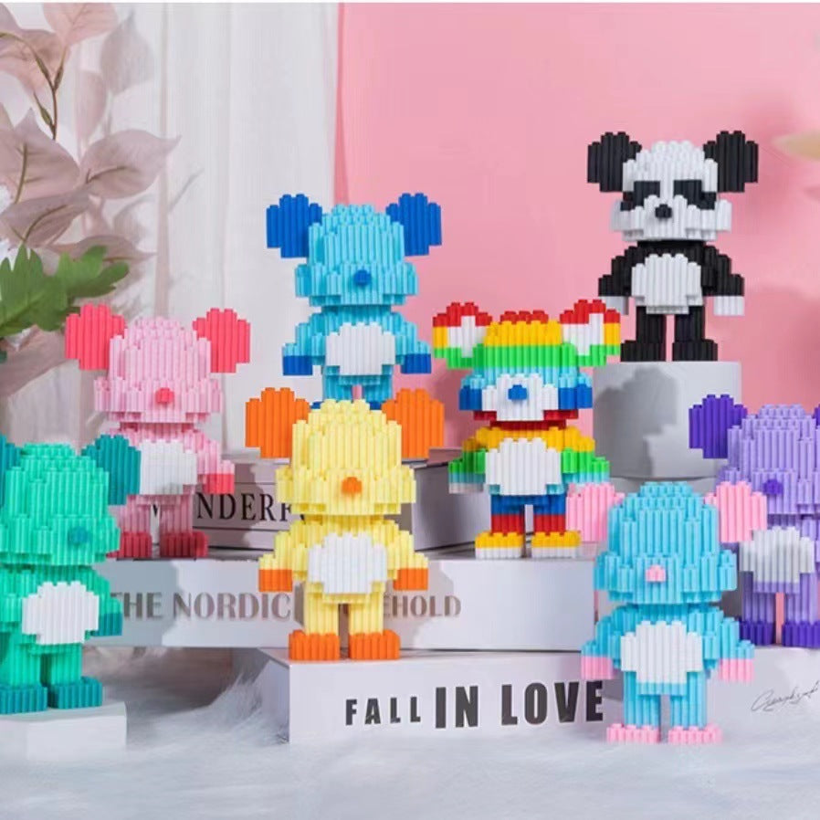 Compatible with Lego violent Bear series particle building blocks cartoon puzzle boys and girls stitching toys children gift wholesale