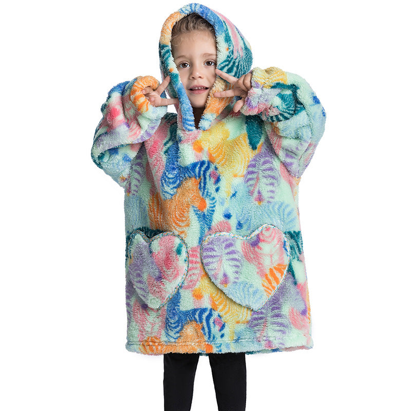 Blanket Hoodie Wearable Blanket Sweatshirt Oversized Warm Pullover Lazy Sweatshirt Small