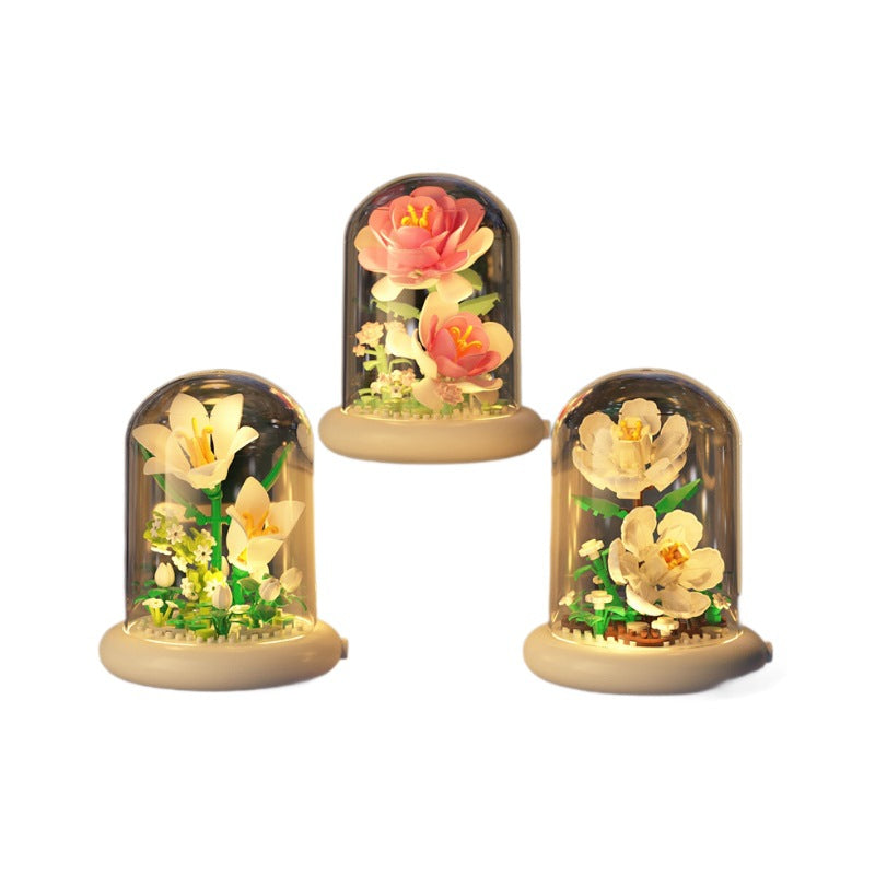 Jihui New Product Flower Pot Series Building Blocks Assembled Compatible with Lego Toys Children's Educational Boys and Girls Cross-border Wholesale