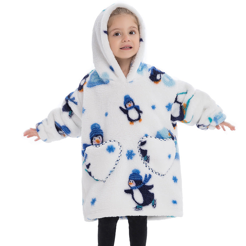 Blanket Hoodie Wearable Blanket Sweatshirt Oversized Warm Pullover Lazy Sweatshirt Small