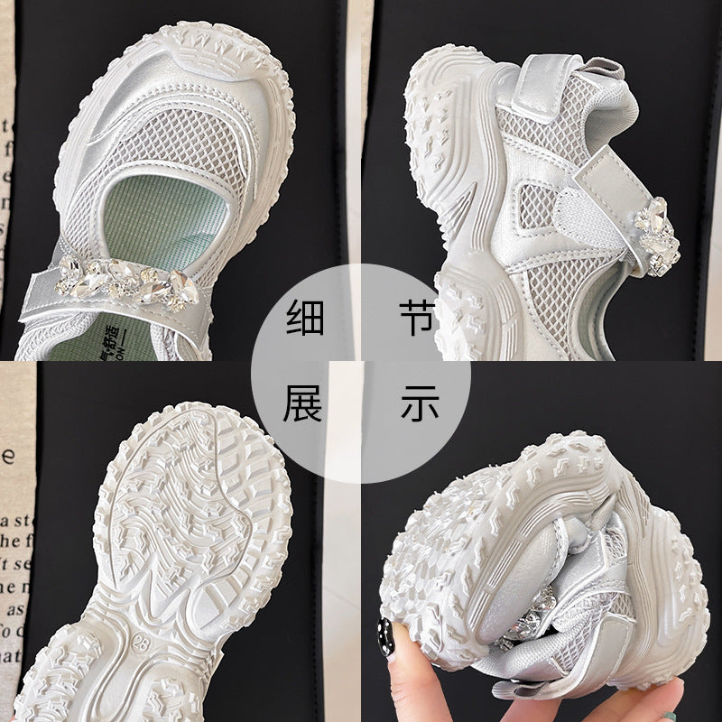 Girls' Sneakers 2026 Summer New Children's Shoes Breathable Mary Jane Shoes Big Kids' Dad Shoes Casual Shoes
