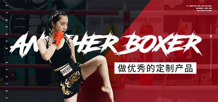 New Solid Color Boxer Shorts Fighting Sanda Kicking Pants Thai Style Muay Thai Shorts Kids Adult