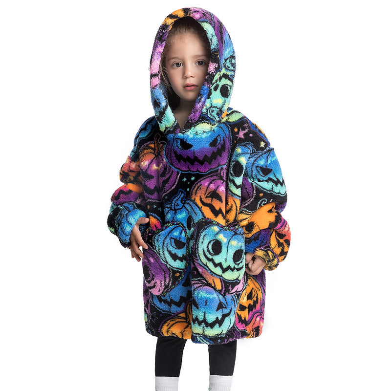 Blanket Hoodie Wearable Blanket Sweatshirt Oversized Warm Pullover Lazy Sweatshirt Small