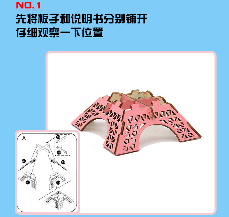 diy hut assembled small house model children's puzzle handmade three-dimensional jigsaw puzzle stall children's toys