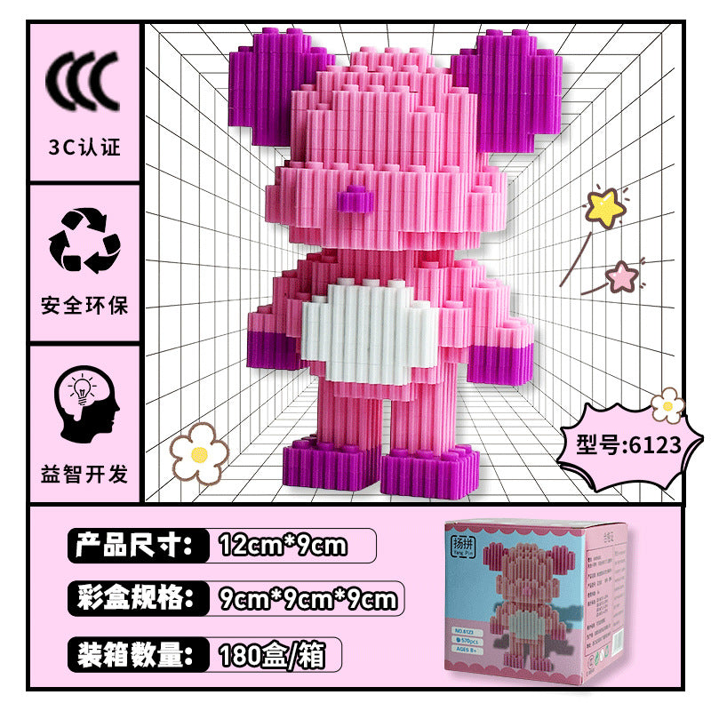 Compatible with Lego violent Bear series particle building blocks cartoon puzzle boys and girls stitching toys children gift wholesale