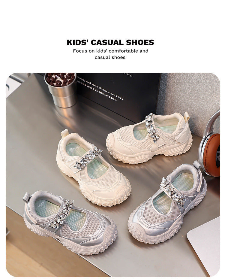 Girls' Sneakers 2026 Summer New Children's Shoes Breathable Mary Jane Shoes Big Kids' Dad Shoes Casual Shoes