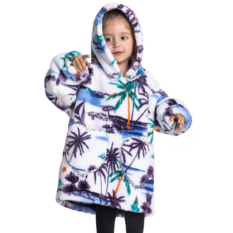 Blanket Hoodie Wearable Blanket Sweatshirt Oversized Warm Pullover Lazy Sweatshirt Small