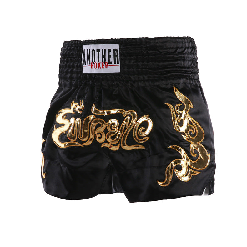 New Solid Color Boxer Shorts Fighting Sanda Kicking Pants Thai Style Muay Thai Shorts Kids Adult