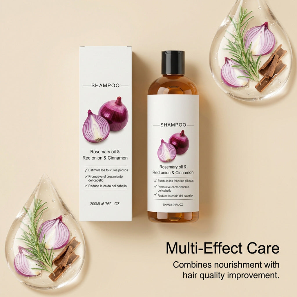 Rosemary Red Onion Shampoo Anti Hair Loss Fall Hair Growth Thicker Strengthening Roots Follicles Lightweight Hair Care Product