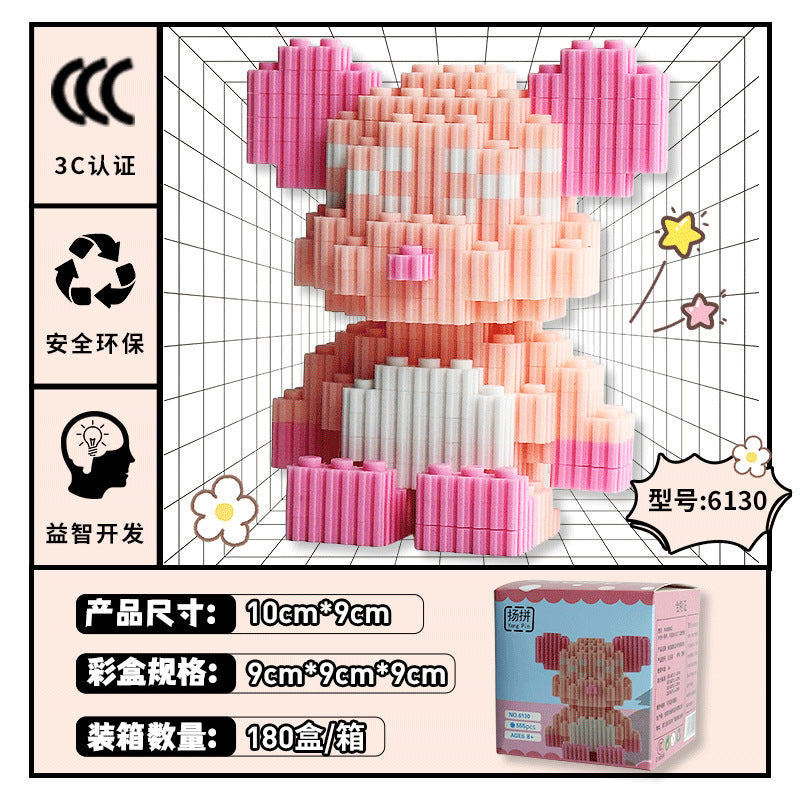 Compatible with Lego violent Bear series particle building blocks cartoon puzzle boys and girls stitching toys children gift wholesale