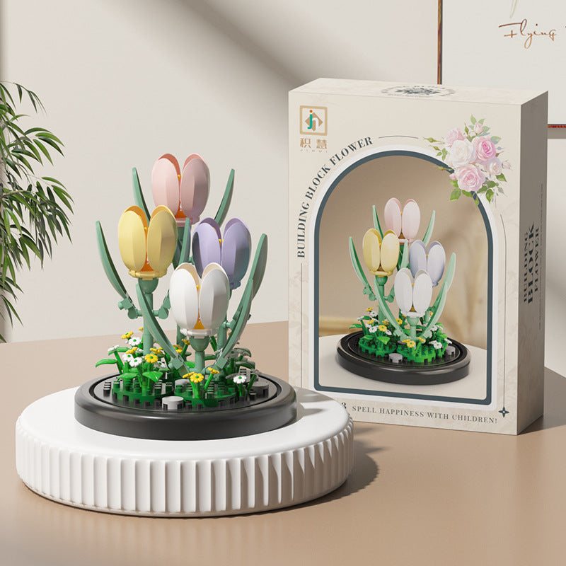 Jihui New Product Flower Pot Series Building Blocks Assembled Compatible with Lego Toys Children's Educational Boys and Girls Cross-border Wholesale