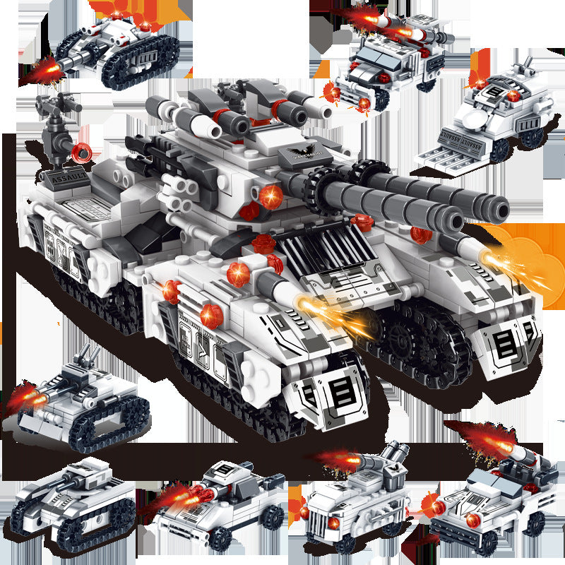 Compatible Lego bricks military tank armored car fighter puzzle assembled boys children's toys gift wholesale