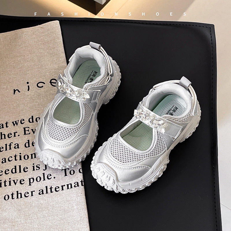 Girls' Sneakers 2026 Summer New Children's Shoes Breathable Mary Jane Shoes Big Kids' Dad Shoes Casual Shoes