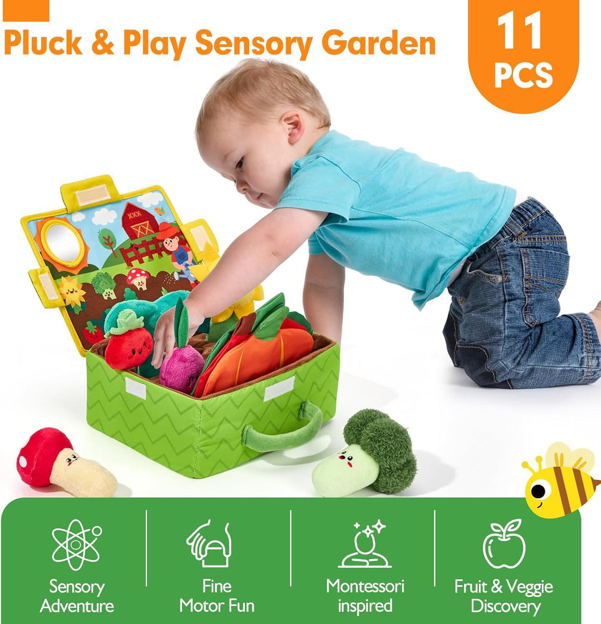 Cross-Border Infant Cognitive Toys, Vegetable and Fruit Cognitive Sensory Garden Plant Plush Toys