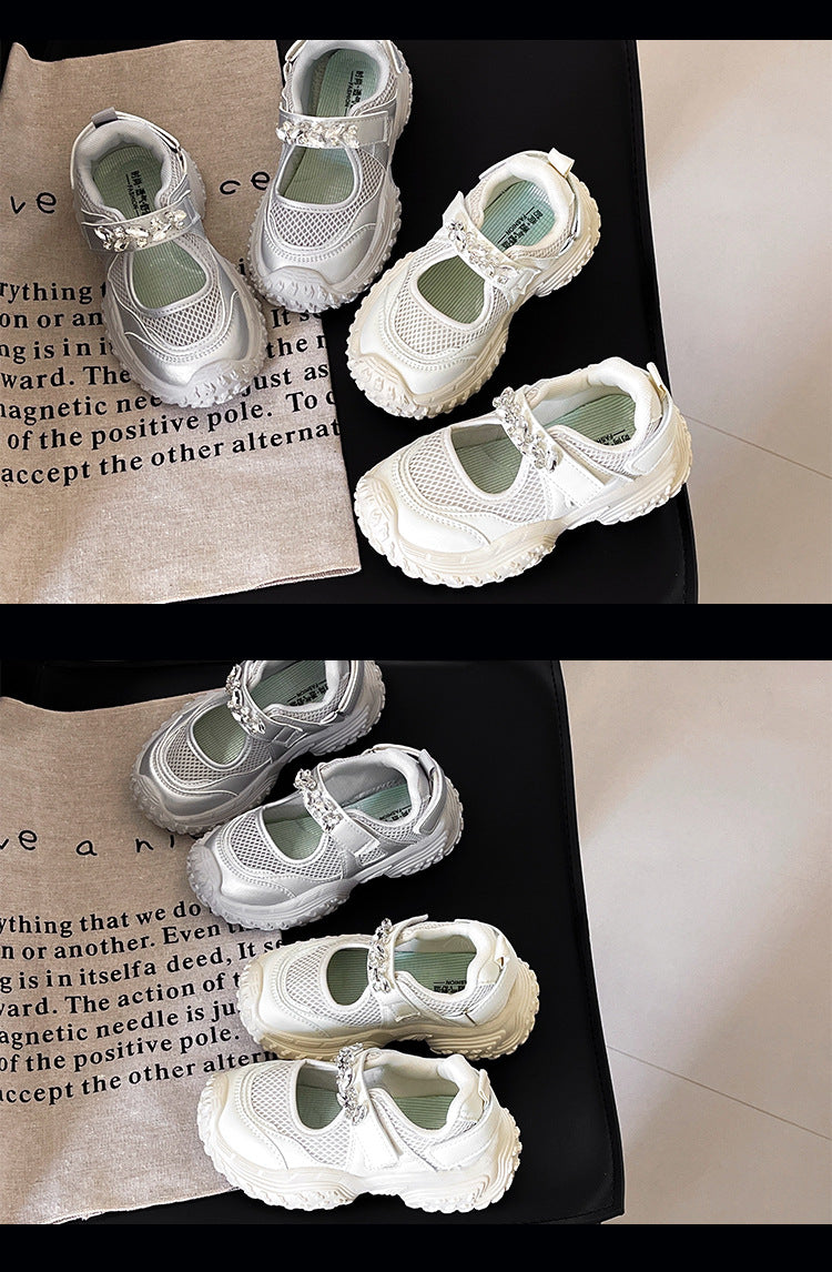 Girls' Sneakers 2026 Summer New Children's Shoes Breathable Mary Jane Shoes Big Kids' Dad Shoes Casual Shoes