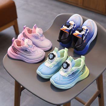 Children's Dad Shoes 25 Autumn New Model Kids' Leather Soft-Soled Sneakers Unisex Casual Thick-Soled Shoes
