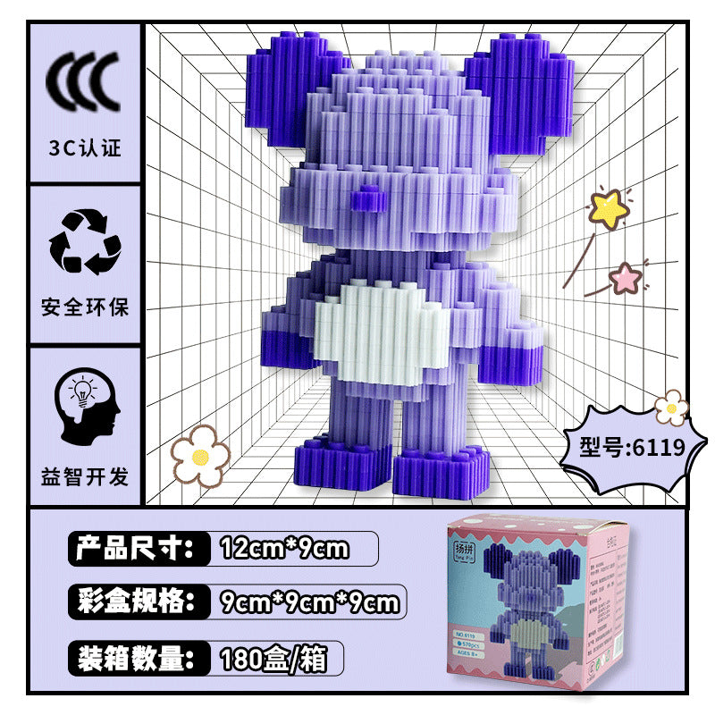 Compatible with Lego violent Bear series particle building blocks cartoon puzzle boys and girls stitching toys children gift wholesale