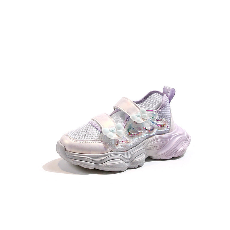 Girls' Shoes 2026 Summer New Style Children's Sports Sandals for Older Kids Breathable Mesh Beach Shoes Hollow Casual Shoes