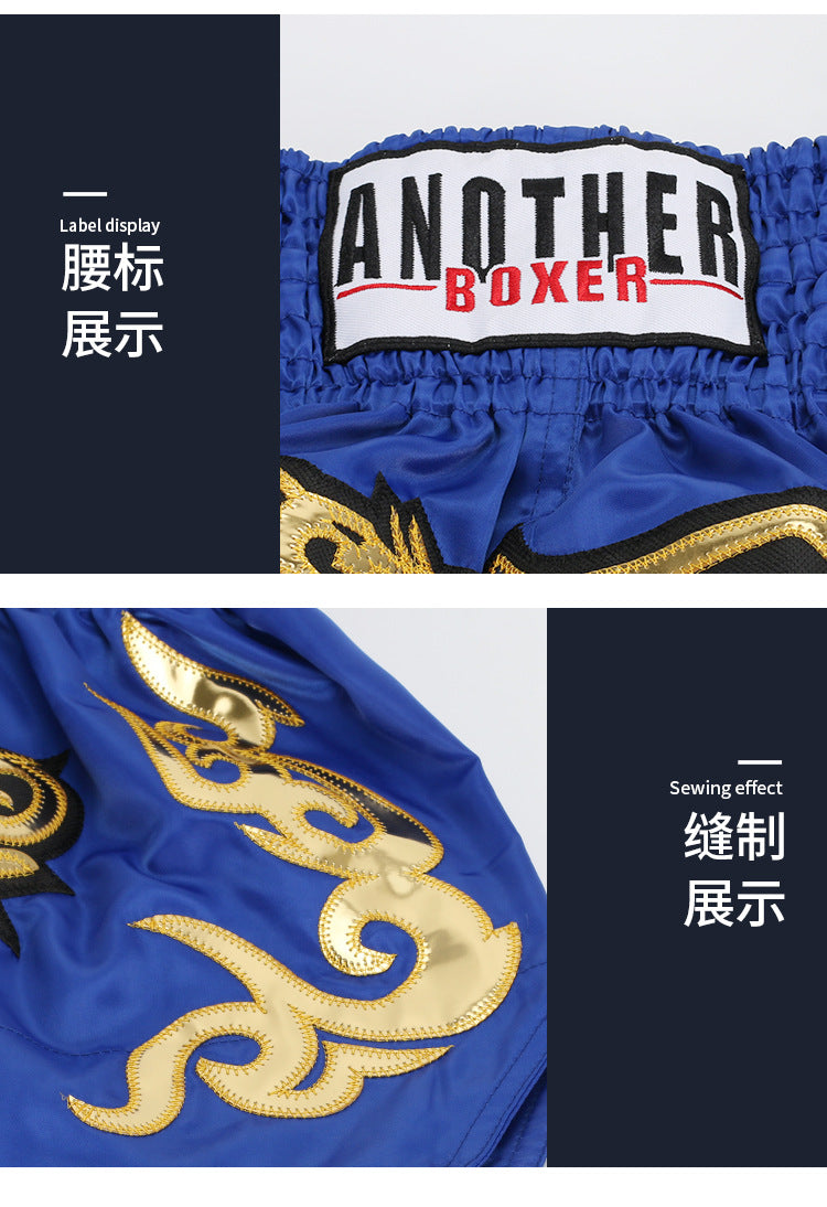 New Solid Color Boxer Shorts Fighting Sanda Kicking Pants Thai Style Muay Thai Shorts Kids Adult