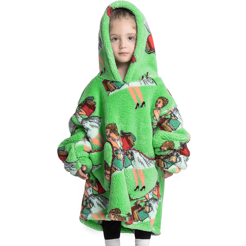 Blanket Hoodie Wearable Blanket Sweatshirt Oversized Warm Pullover Lazy Sweatshirt Small