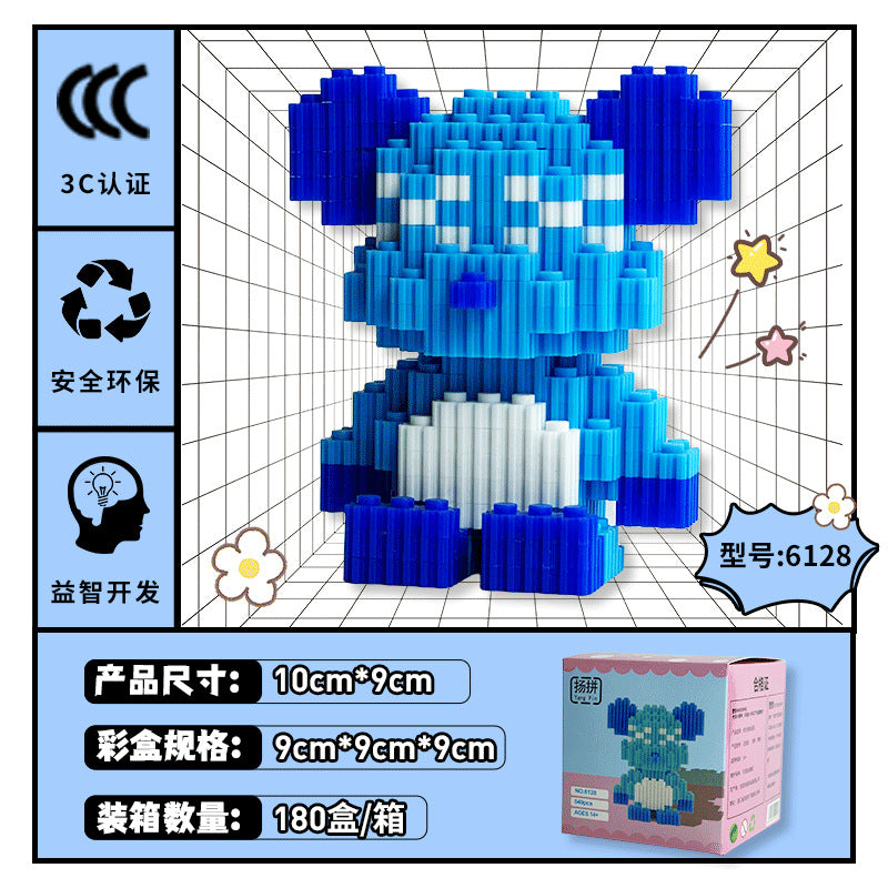 Compatible with Lego violent Bear series particle building blocks cartoon puzzle boys and girls stitching toys children gift wholesale